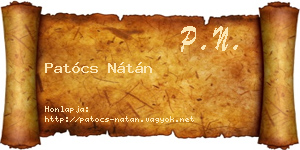 Patócs Nátán névjegykártya