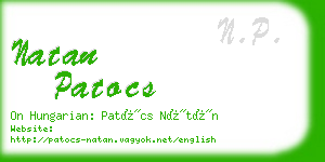 natan patocs business card